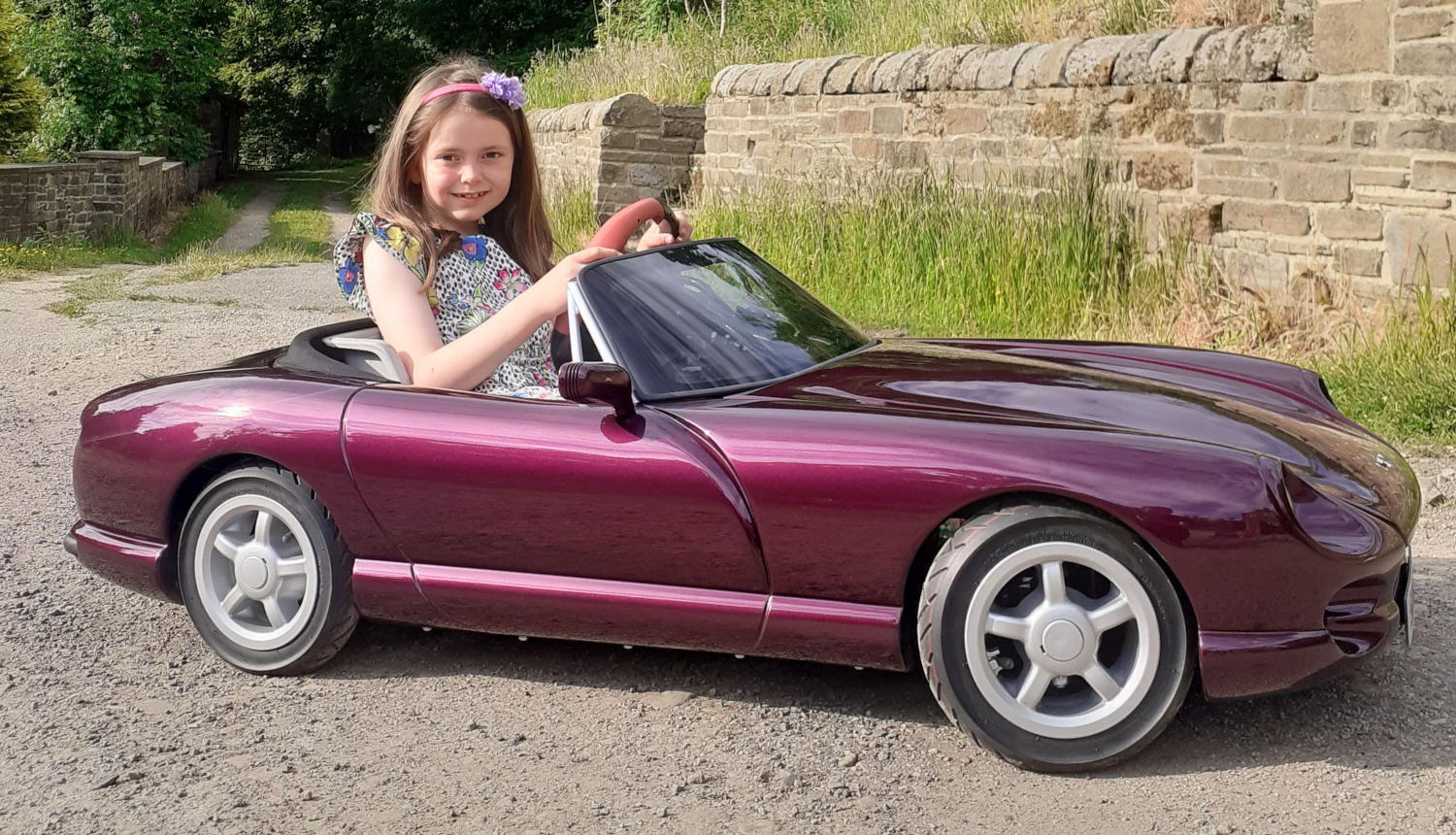 Sophie with the TVR Chimaera replica